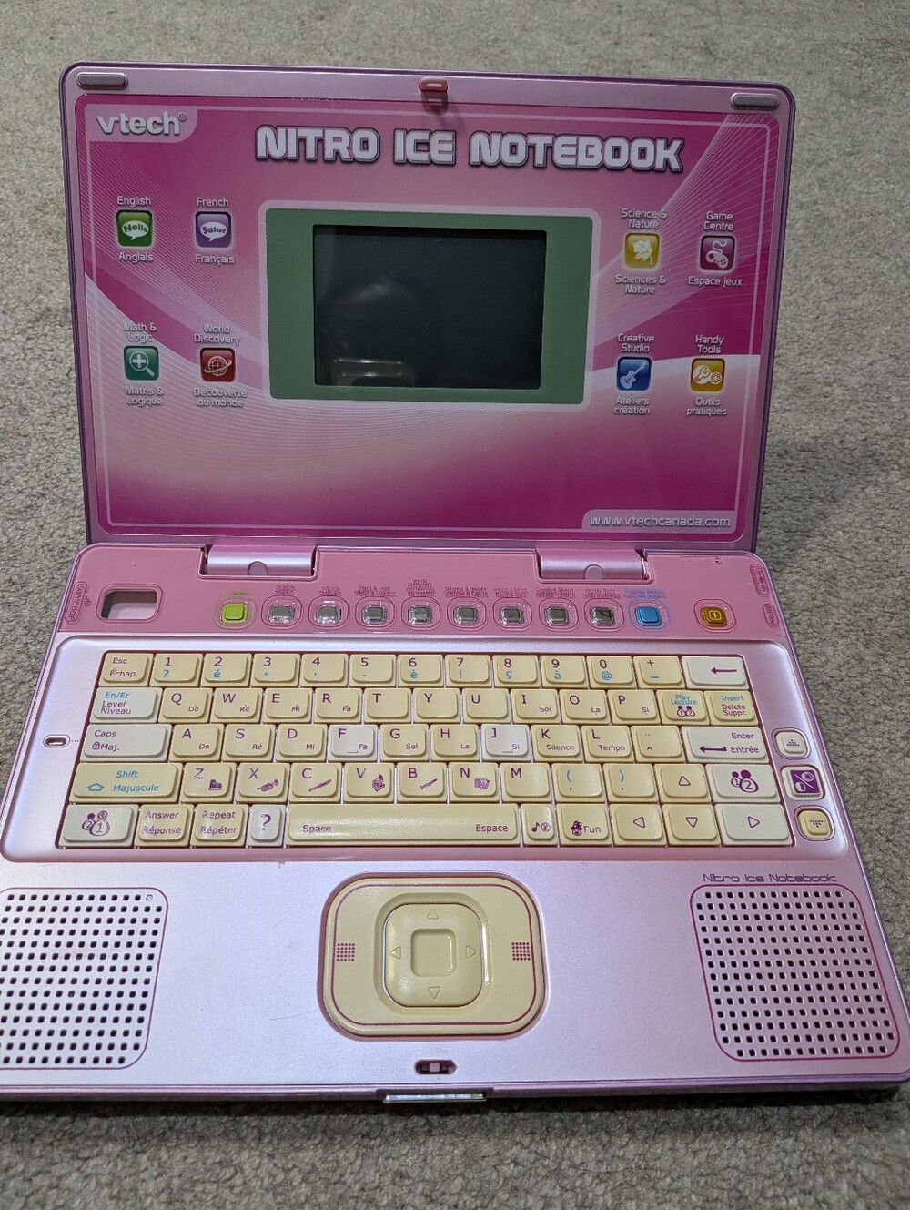 RARE VTech Nitro Ice Notebook Kids Learning Laptop - Pink